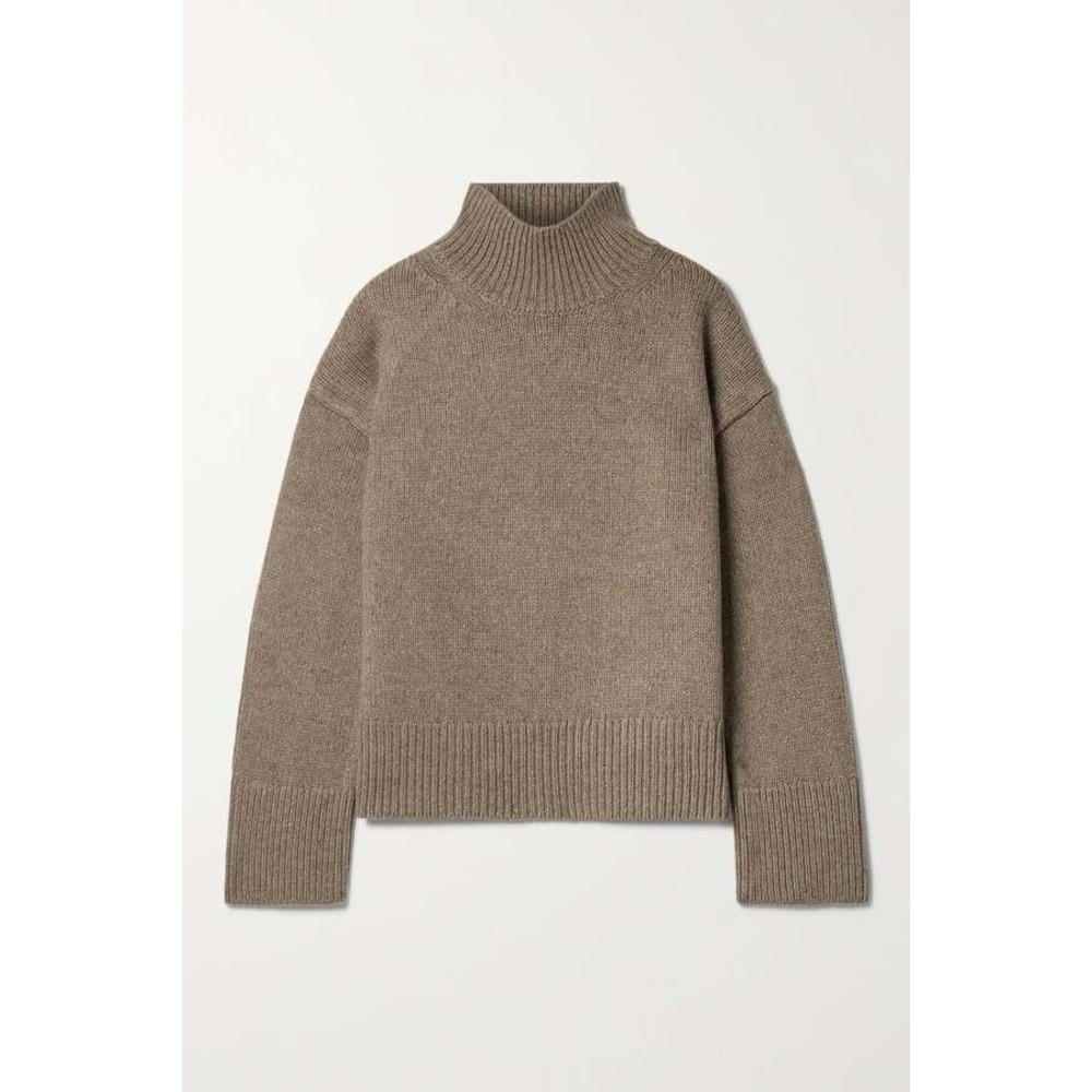Alex Mill Betty Turtleneck Sweater Womens XS Taupe Brown Merino Wool Chunky Knit
